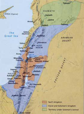Mapa reino David y Salomón