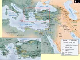Mapa primera diáspora de los cristianos